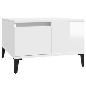 vidaXL Coffee Table High Gloss White 55x55x36,5 cm Engineered Wood