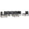 vidaXL 7 Piece Garden Lounge Set with Cushions Anthracite Poly Rattan