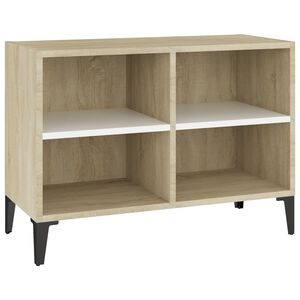 vidaXL Tv Cabinet | White and Sonoma Oak | Engineered wood and metal