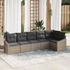 vidaXL Sofa Set with Cushion 6 pcs Grey Poly Rattan