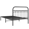vidaXL Metal Bed Frame without Mattress with Headboard Black 107x203cm