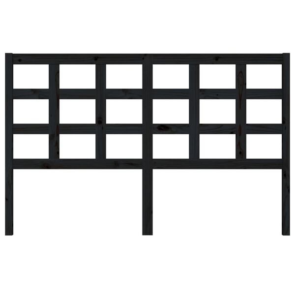 vidaXL Bed Headboard Black 156x4x100 cm Solid Wood Pine