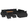 vidaXL Garden Sofa Set 14 pcs Black Poly Rattan