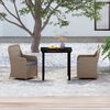 vidaXL 3 Piece Garden Dining Set with Cushions Brown