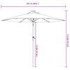 vidaXL Garden Parasol with LEDs and Steel Pole Taupe 225x225x212cm