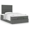 vidaXL Ottoman Bed with Mattress Dark Grey King Single Fabric