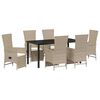vidaXL Garden Dining Set 7 pcs Beige Poly Rattan