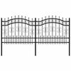 vidaXL Garden Fence KAMPEN 240 x 140 cm Powder-coated steel Black