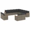 vidaXL 13 Piece Garden Sofa Set with Cushions Grey Poly Rattan