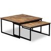 vidaXL Coffee Table | Set of 2 | Brown | Reclaimed teak | Large & Small