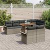 vidaXL Garden Sofa Set with Storage 9 pcs Grey Poly rattan