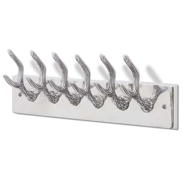 vidaXL Wardrobe Coat Hooks 4 pcs Silver Aluminium