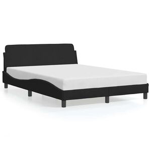vidaXL Bed Frame "Dover" Black 137x190 cm Double Velvet