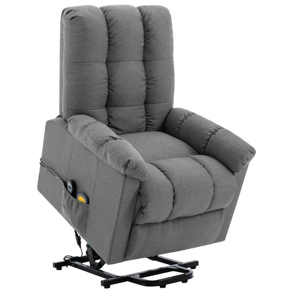 vidaXL Stand up Massage Chair Light Grey Fabric