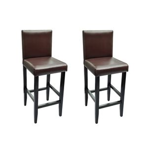 vidaXL Bar Stools 2 pcs Dark Brown Faux Leather