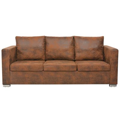 vidaXL 3-Seater Sofa 191x73x82 cm Artificial Suede Leather