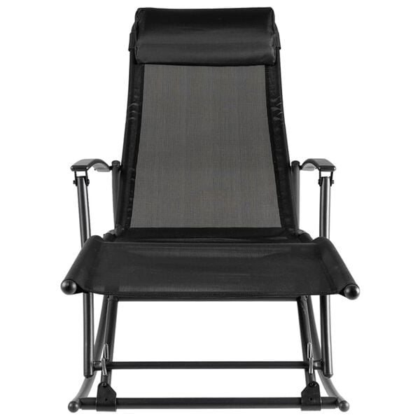 vidaXL Garden Rocking Chair Steel and Textilene Black