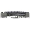 vidaXL 12 Piece Garden Lounge Set with Cushions Poly Rattan Grey