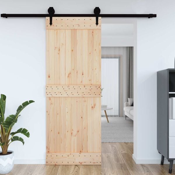 vidaXL Door NARVIK Natural 85 x 210 cm Solid Pine Wood