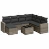 vidaXL 8 Piece Garden Sofa Set with Cushions Grey Poly Rattan