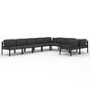 vidaXL 9 Piece Garden Lounge Set with Cushions Aluminium Anthracite