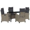 vidaXL Garden Dining Set 5 pcs Grey Poly Rattan