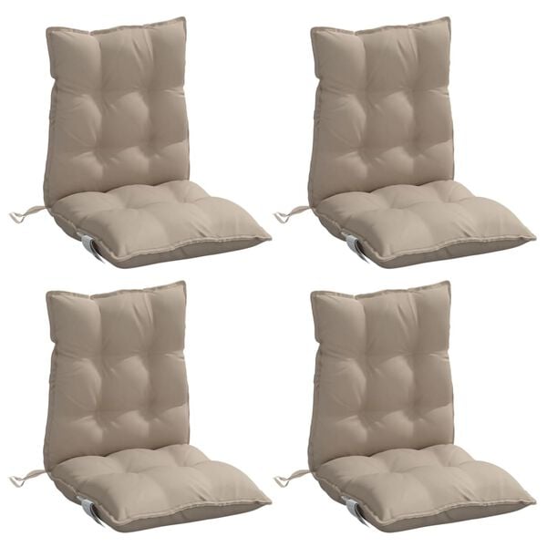 vidaXL Lowback Chair Cushions 4 pcs Taupe Oxford Fabric