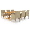 vidaXL 7 Piece Garden Dining Set Beige