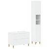 vidaXL 2 Piece Bathroom Cabinet Set DELFT White Engineered Wood