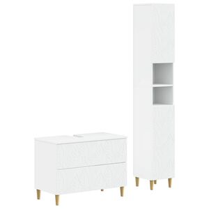 vidaXL 2 Piece Bathroom Cabinet Set DELFT White Engineered Wood