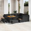 vidaXL Garden Sofa Set 12 pcs Black Poly Rattan