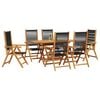 vidaXL Garden Dining Set Folding 7 pcs Black Solid Acacia Wood