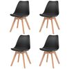 vidaXL Dining Chairs 4 pcs Black Plastic