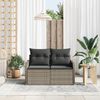 vidaXL Garden Sofa Grey 121 x 62 x 69cm Poly Rattan