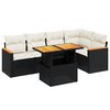 vidaXL 6 Piece Garden Sofa Set with Cushions Black Poly Rattan