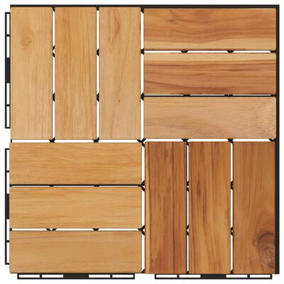 vidaXL Decking Tiles 10 pcs 30x30 cm Solid Wood Teak