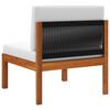 vidaXL Garden Middle Sofa with Cushions Wood Acacia&Rope