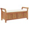 vidaXL Garden Storage Bench with Cushion 126 cm Solid Wood Acacia