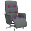 vidaXL Massage Recliner Chair with Footrest Dark Grey Fabric