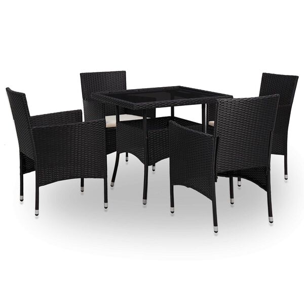 vidaXL Furniture Set 5 pcs Black