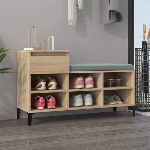 vidaXL Shoe Cabinet Sonoma Oak 102x36x60 cm Engineered Wood