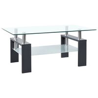 vidaXL Coffee Table Grey and Transparent 95x55x40 cm Tempered Glass