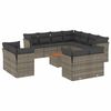 vidaXL 12 Piece Garden Sofa Set with Cushions Grey Poly Rattan