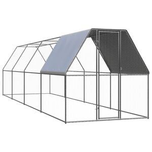 vidaXL Chicken Cage 2x8x2 m Galvanised Steel