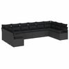 vidaXL Garden Sofa Set 10 pcs Black Poly Rattan