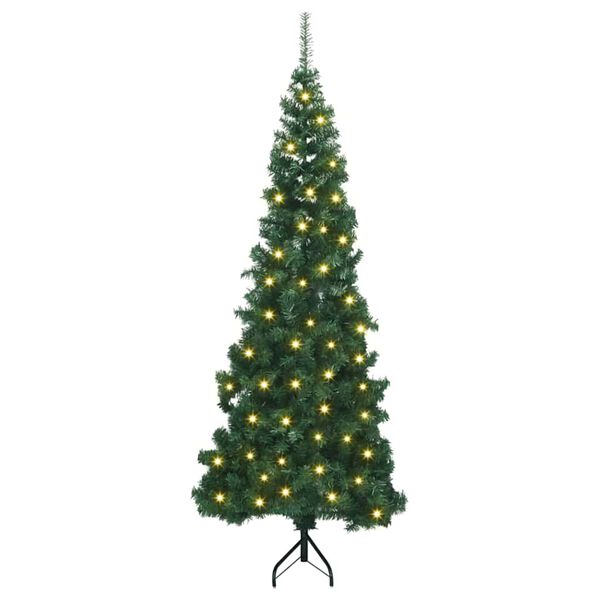 vidaXL Corner Artificial Christmas Tree Green 180 cm PVC and Metal