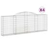 vidaXL Arched Gabion Baskets 4 pcs 300x30x100/120 cm Galvanised Iron