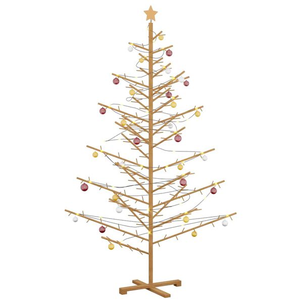 vidaXL Wooden Christmas Tree with Stand Brown 210 cm Solid pine wood