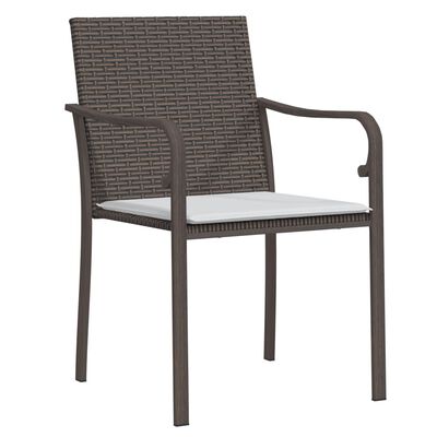vidaXL Garden Chairs with Cushions 6 pcs Brown 56x59x84 cm Poly Rattan