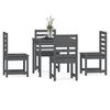 vidaXL 5 Piece Garden Dining Set Grey Solid Wood Pine